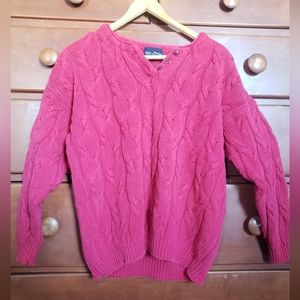 Vintage red cable knit sweater